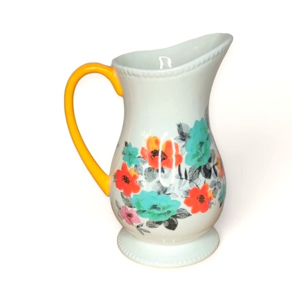 The Pioneer Woman Spring Floral Stoneware Pitcher Flea Market Vase Decor - Picture 1 of 16